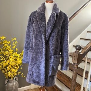 Anthropologie Mauve Teddy Coat, Periwinkle, New With Tags XS